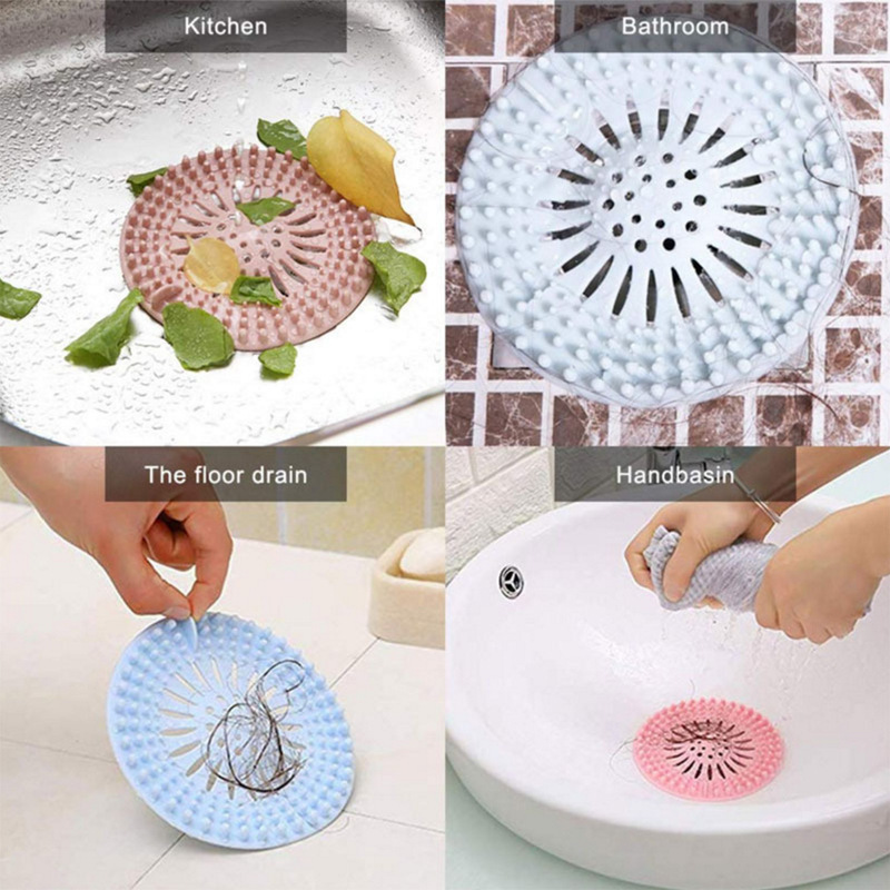 Hair Catcher Durable Silicone Hair Stopper Shower Drain Covers Easy to Install and Clean Suit for Bathroom Bathtub and Kitchen