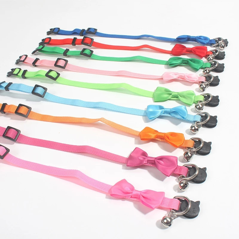 Cat Collar Pet Collar Pet Supplies Ornament Bow Nylon Bell Collar For Cats  Cat Accessories