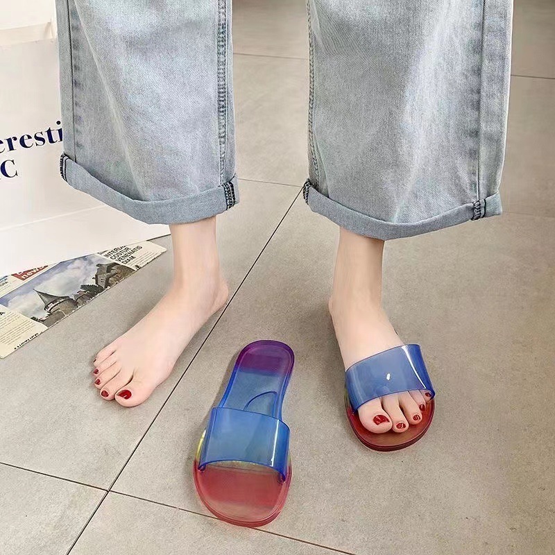 Ladies Shoes and Sandals Bulk Wholesale Shoes Summer Beach Jelly Slides Flat Slippers for Women