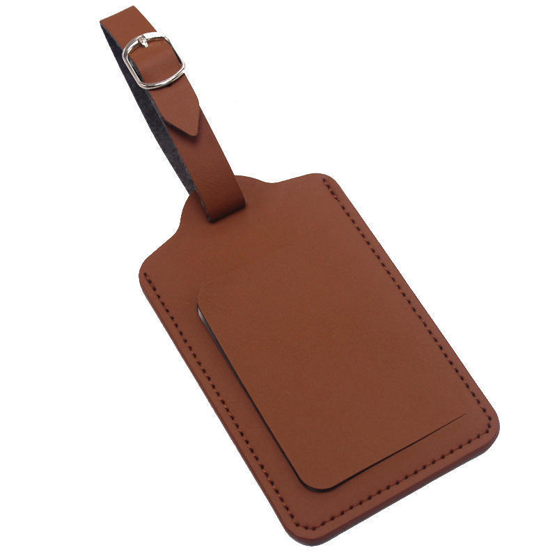 Latest design genuine leather bag accessary luggage tag travel bag tag custom suitcase tag