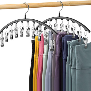 Hot sale household hangers for cloths clothes with 10 clips modern clothes hanger hooks