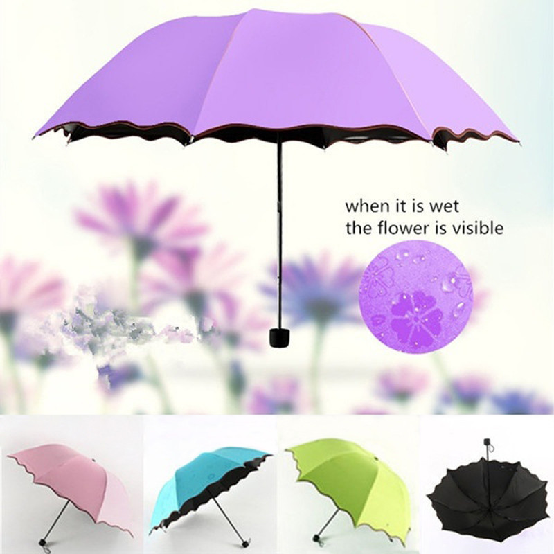 Full Automatic Umbrella Rain Women Men 3 Folding Light and Durable 8K Strong Umbrellas Kids Rainy Sunny Umbrellas 6 Colors