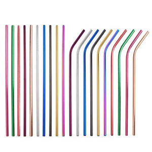 Colorful Stainless Steel Drinking Straw Reusable Gold Metal Straws Food Grade Juicy Party Straws