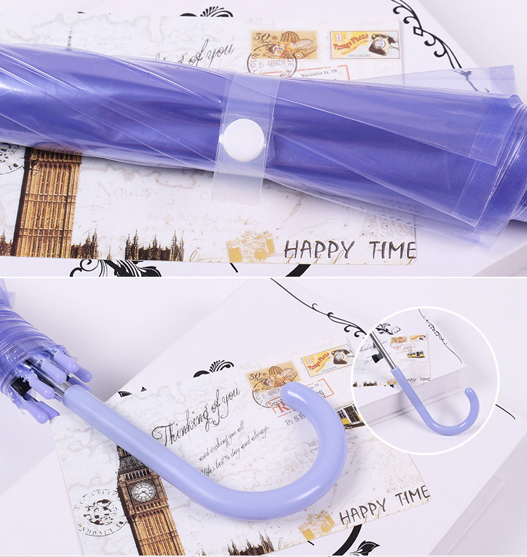 Clear Transparent Rain Umbrella PVC Rain Dome Bubble Rain Sun Shade Long Handle Straight Stick Umbrella