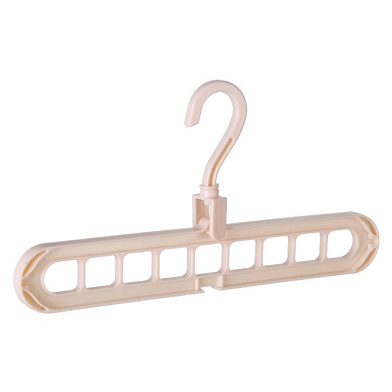 Plastic Multi-function folding hanger nine-hole coat hanger rotating magic clothes rack storage