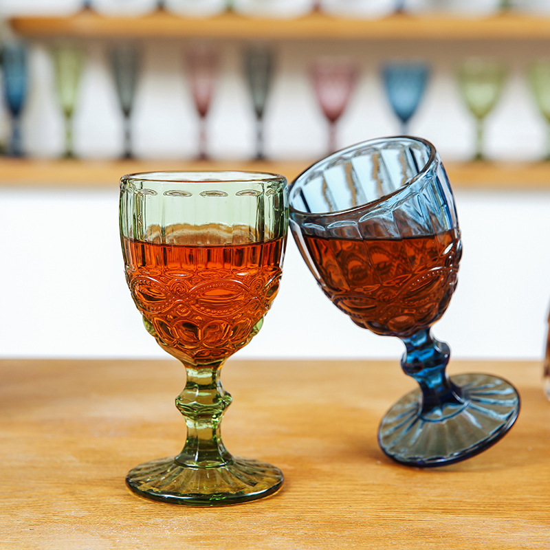 300ml  Pink Blue Diamond goblets Drinking Wedding Champagne Goblet Colored Wine Glass Cup Goblets