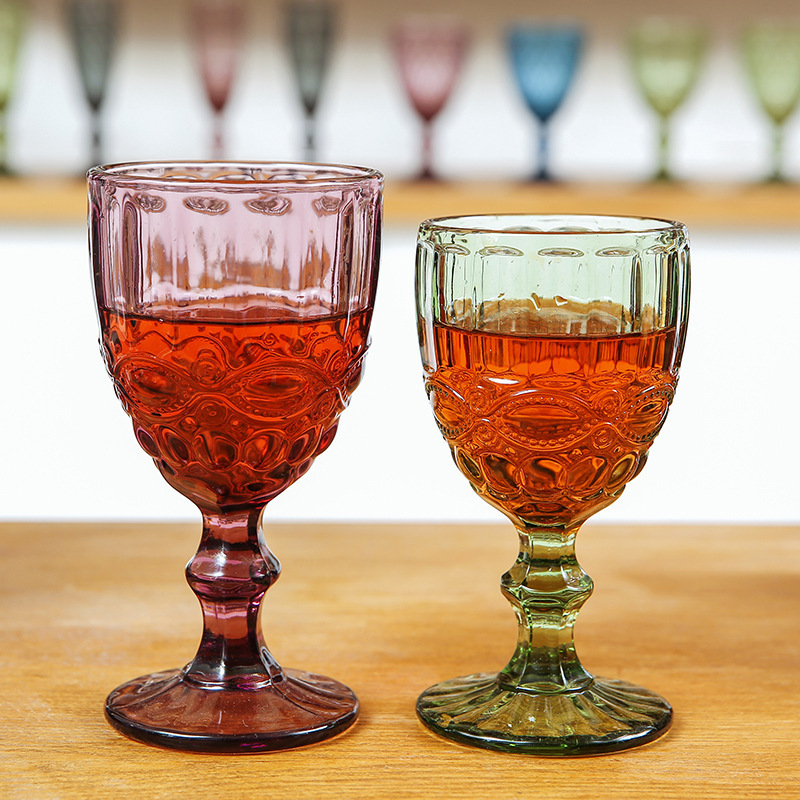 300ml  Pink Blue Diamond goblets Drinking Wedding Champagne Goblet Colored Wine Glass Cup Goblets