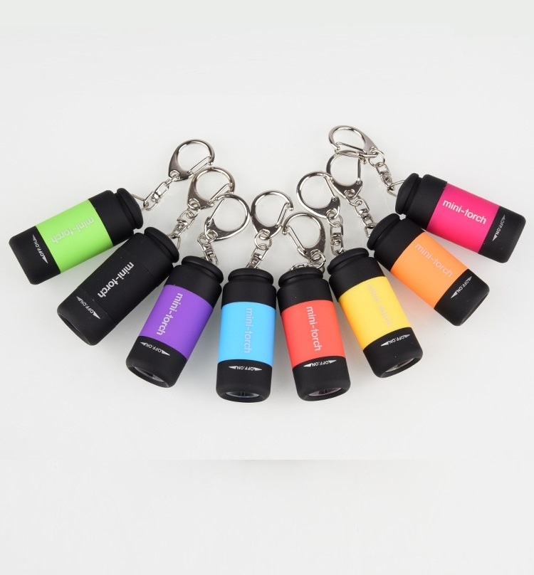 Emergency Mini Portable LED Keychain Flashlight USB Rechargeable Small Pocket LED Torch Flashlight