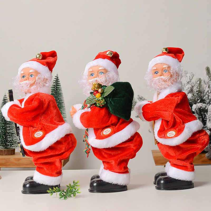 Merry Christmas Ornaments Electric Santa Crafts Decoration Climbing Santa Claus