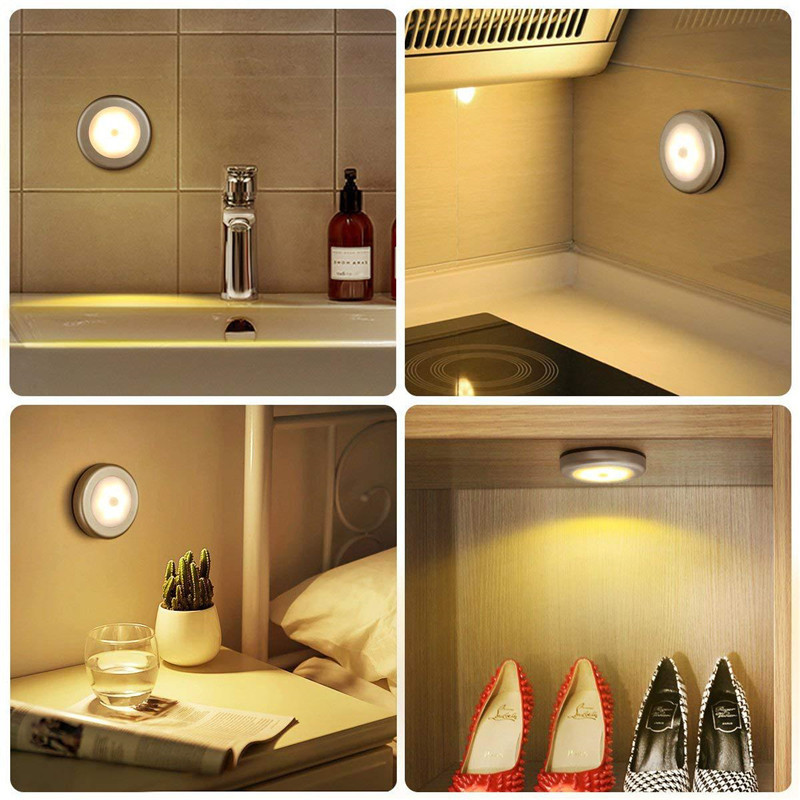 6LED PIR Body Motion Sensor Activated Wall Light Night Light Induction Lamp Closet Corridor Cabinet led Sensor Light battery