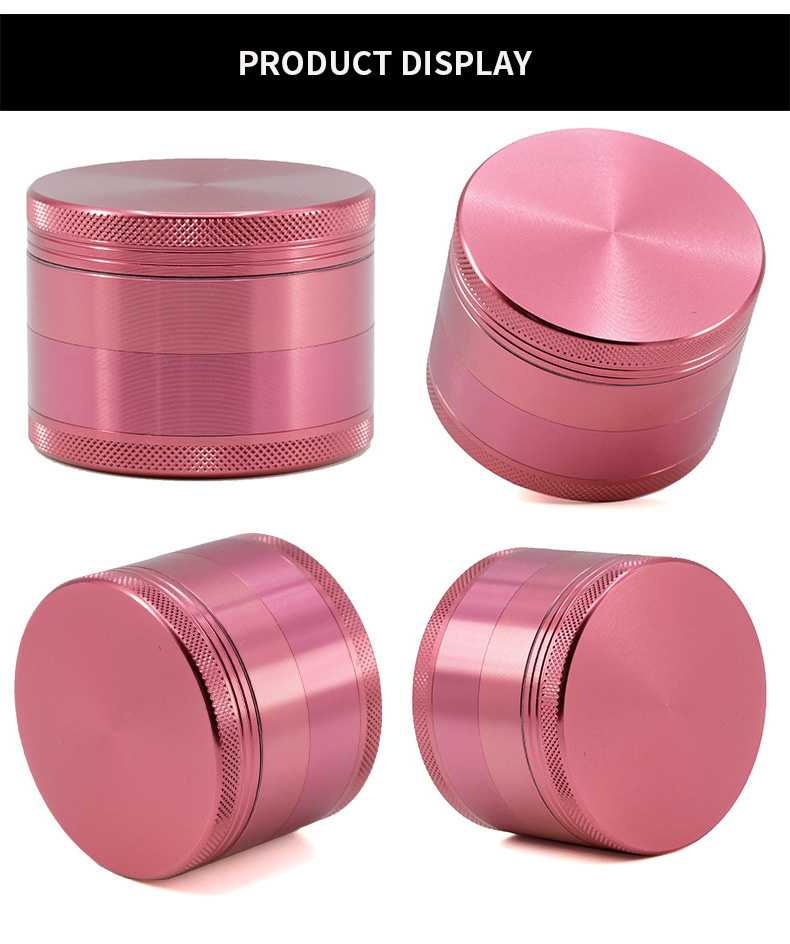 Custom Logo Grinders 2.5 Inch Large Magnetic Top Aluminum Spice Herb Grinder, Dry Herb Grinder with Catcher