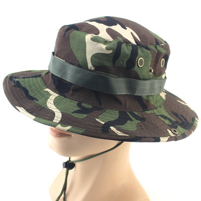 Camouflage Bucket Hat Summer Men Camo Boonie Hats Outdoor Hunting Hiking Fishing Climbing Fisherman Panama Cap