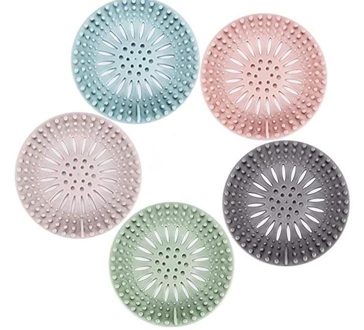 Hair Catcher Durable Silicone Hair Stopper Shower Drain Covers Easy to Install and Clean Suit for Bathroom Bathtub and Kitchen