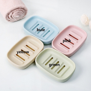 Hot new Plastic Soap Dish Bathroom Creative Double draining soap holder Non-slip soap box