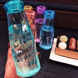 Crystal Glass Water Bottle Fashion Travel Mug Sport Water Bottles Camping Hiking Kettle Drink Cup Diamond Gift