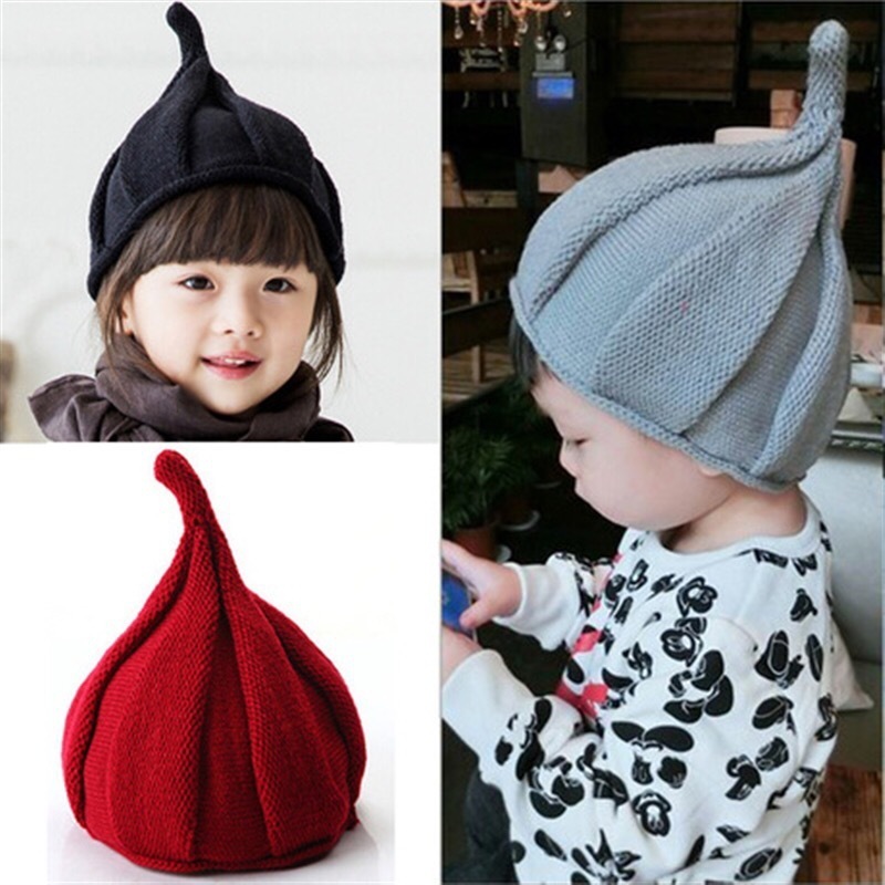 Cute Baby Hat Christmas Girls Boy Autumn Winter Weatherization Pointy Kids Knitted Hats Cap Tide Shall Windmill Beanies 1-3Y