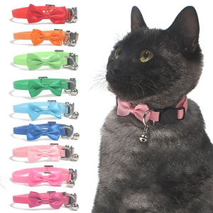 Cat Collar Pet Collar Pet Supplies Ornament Bow Nylon Bell Collar For Cats  Cat Accessories