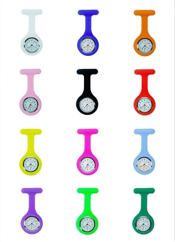 Hot new Silicone Nurse Medical Watch Pocket Watches Doctor Christmas Gifts Colorful Fob Tunic Watch