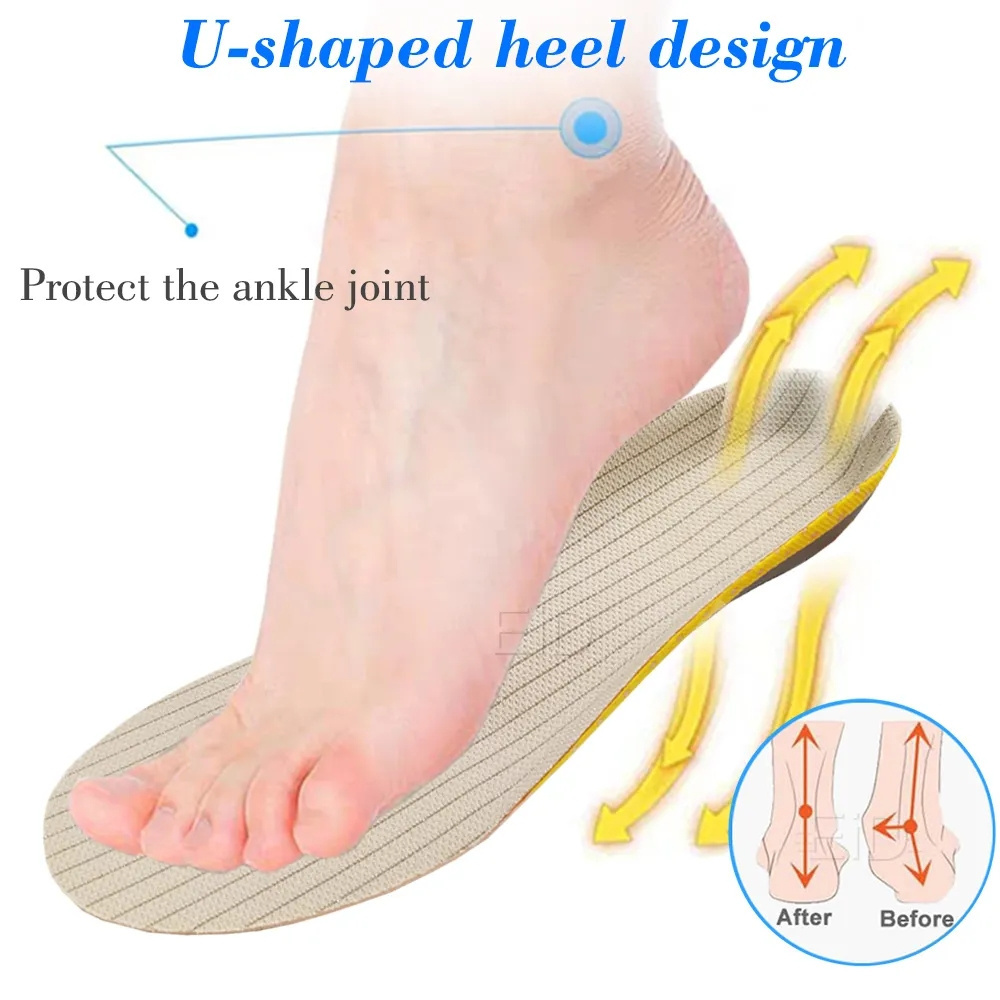 Orthopedic Insoles Orthotics Flat Foot Health Sole Pad For Shoes Insert Arch Support Pad For Plantar fasciitis Feet Care Insoles