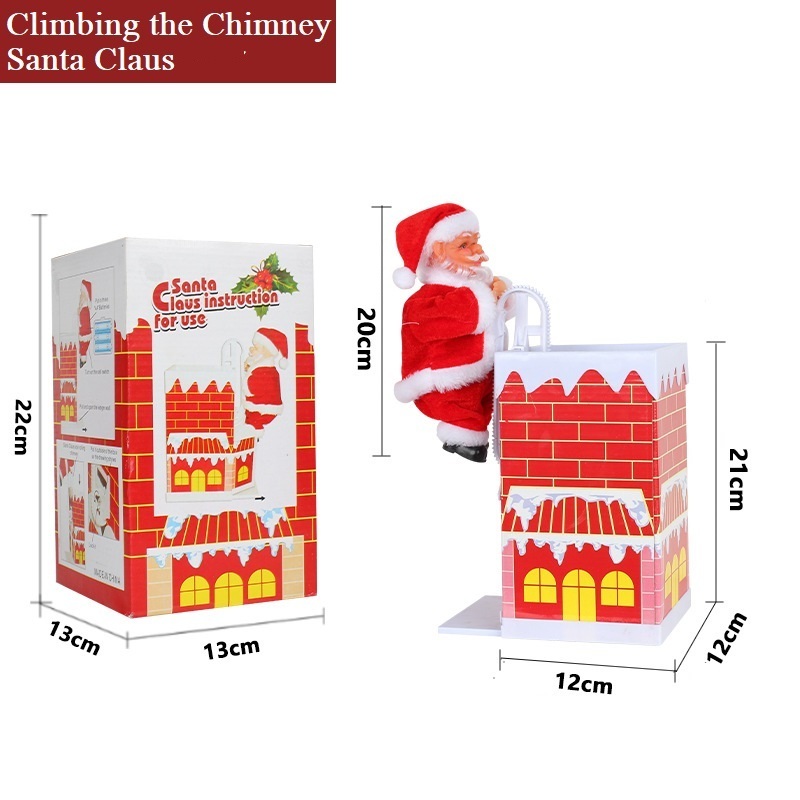 Merry Christmas Ornaments Electric Santa Crafts Decoration Climbing Santa Claus