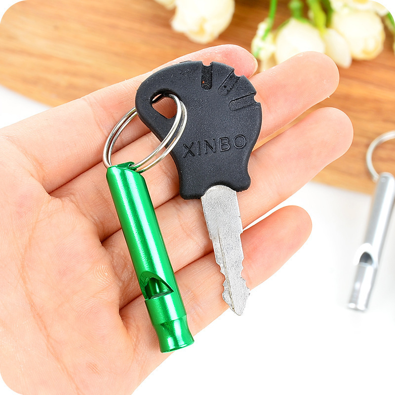 Aluminum emergency whistle keychain camping hiking outdoor sports tools multi-function training whistle