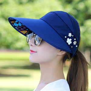 Sun Hats for Women Visor Fishing Fisher Beach Hat UV Protection Casual Women Summer Ponytail Wide Brim Hat