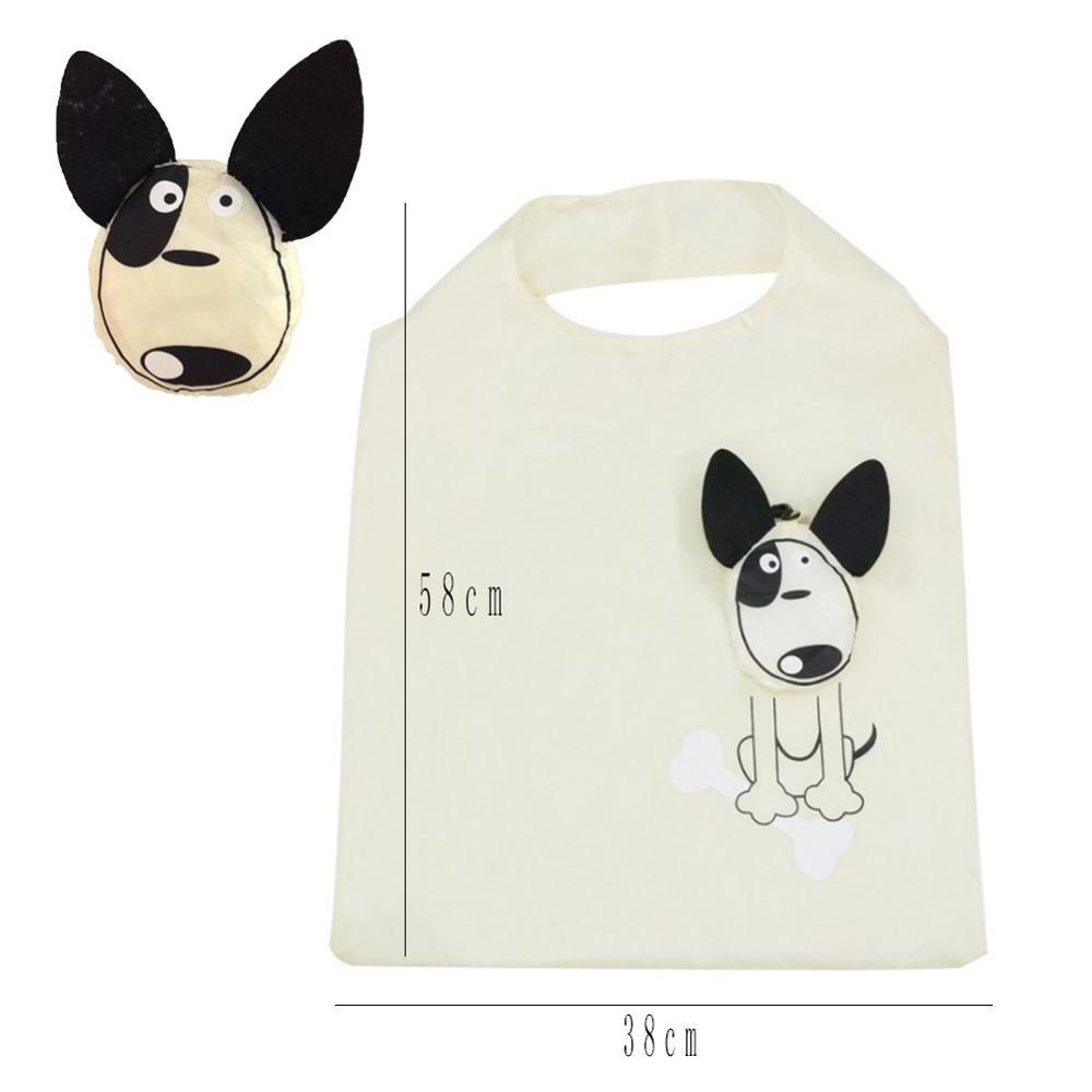 Cute Animal Dog Panda Shape Foldable Shopping Bag Grocery Storage Folding Reusable Tote Bags Travel Shopper Bag