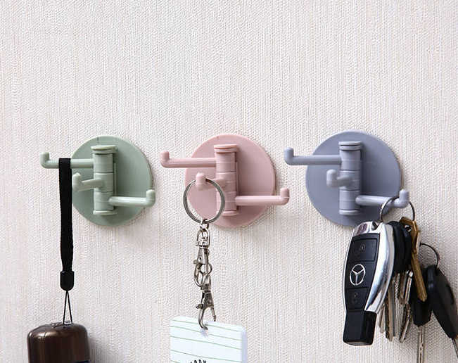 Self Adhesive Kitchen Wall Door Hook Key Holder Rack Towel Hanger Bathroom Rack Hooks Aluminum Multi-Purpose Storage Hooks