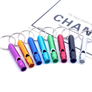 Aluminum emergency whistle keychain camping hiking outdoor sports tools multi-function training whistle