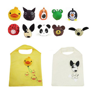 Cute Animal Dog Panda Shape Foldable Shopping Bag Grocery Storage Folding Reusable Tote Bags Travel Shopper Bag