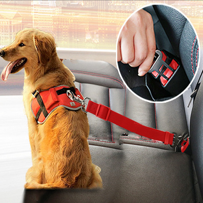 Pet Dog Cat Car Seat Belt Dog Accessories Adjustable Harness Lead Leash Small Medium Travel Clip Puppy Collar Leash Pet Supplies