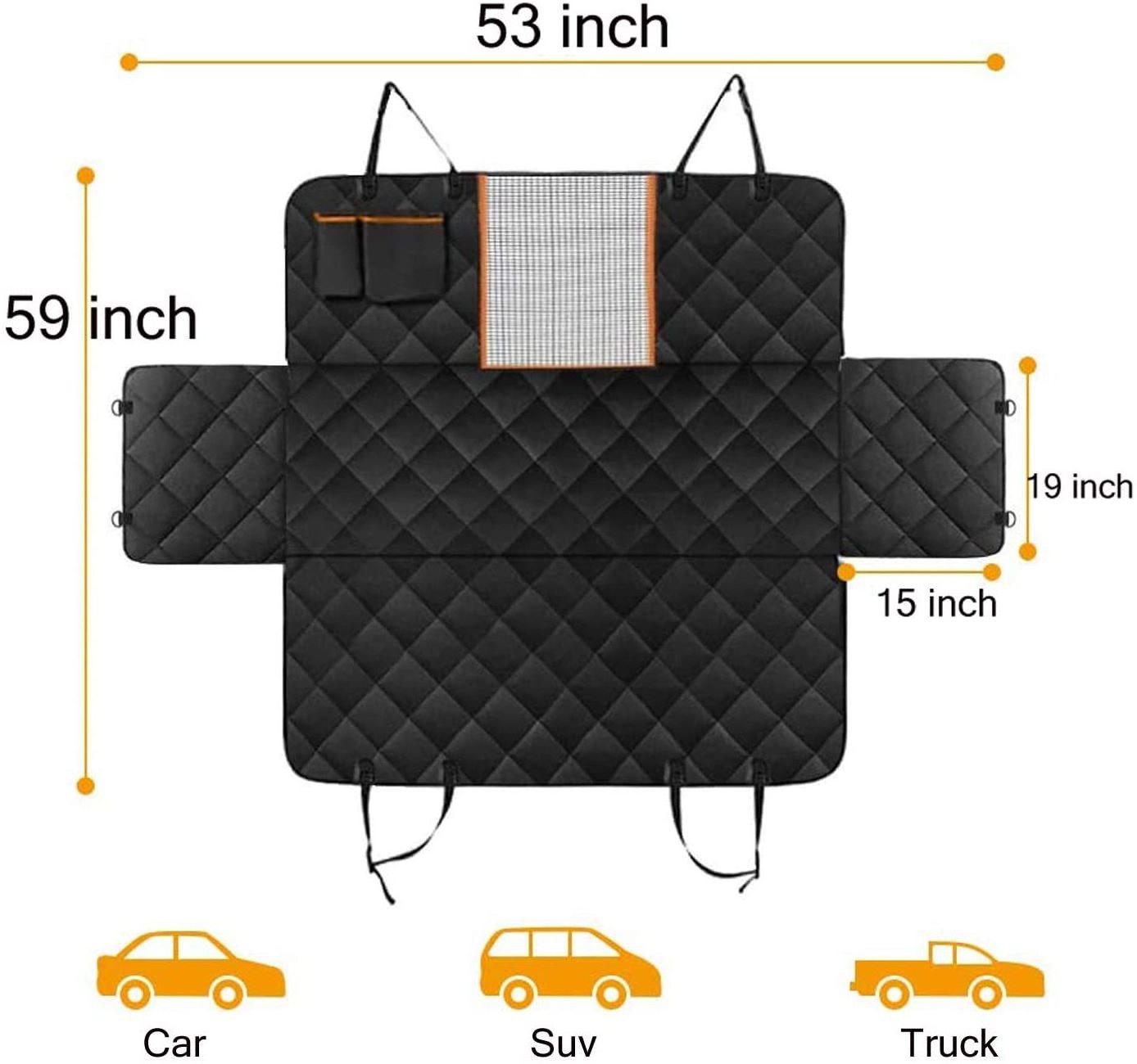 Dog Car Seat Cover Waterproof Pet Carrier Mat Cat Hammock Travel Trunk Car Rear Back Seat for Dog Safety Cushion Pet Transport