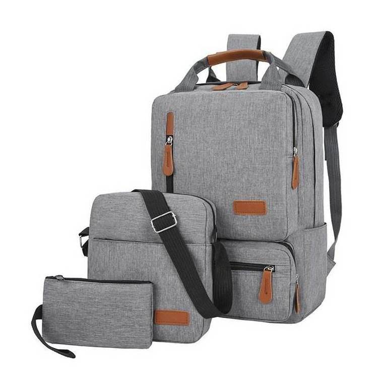 Wholesale USB Charging Men's Bag Casual Multifunctional School Bag Set 3PCS Fashion Laptop Backpacks for Man and Woman Mochilas