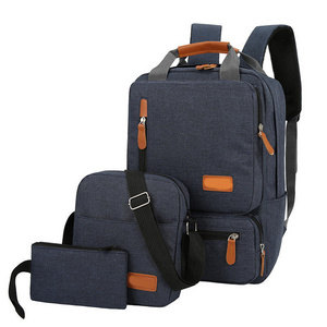 Wholesale USB Charging Men's Bag Casual Multifunctional School Bag Set 3PCS Fashion Laptop Backpacks for Man and Woman Mochilas