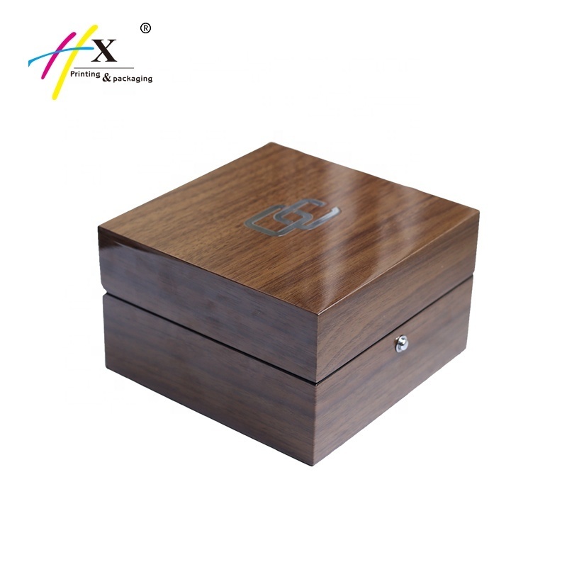 Wood Removable Watch Insert Custom Wood Pattern Surface Watch Box Luxury Wooden Piano Lacquer Watch Box With Button Lock