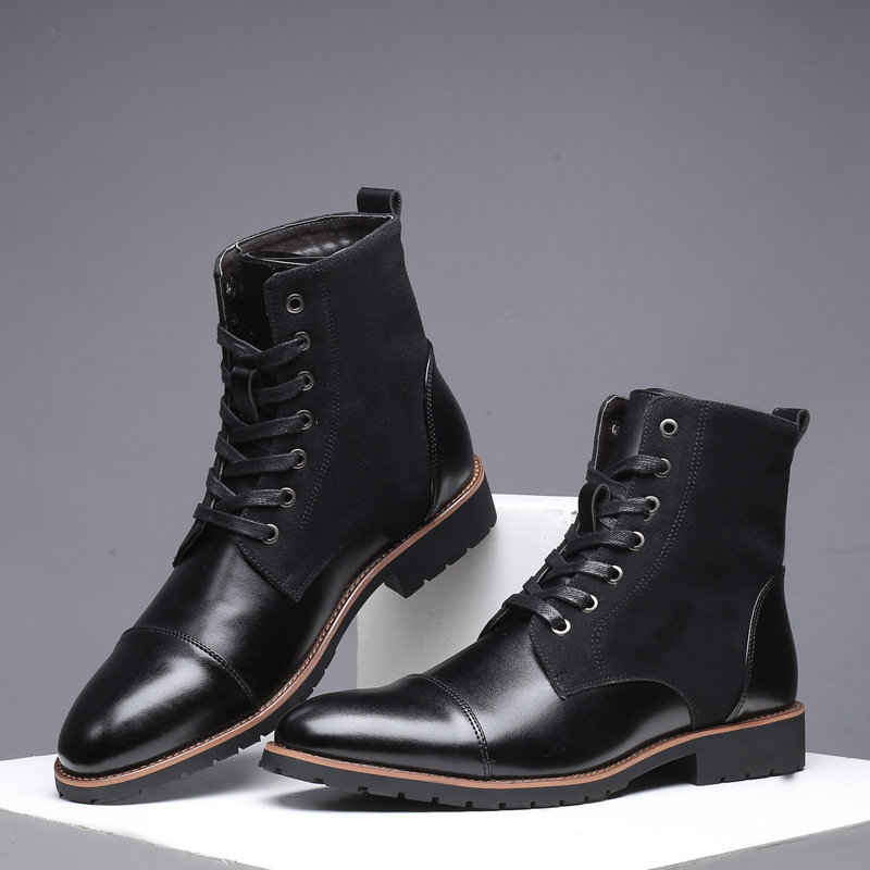 Fashion style leather men's boots comfort pigskin cushions handmade quality Shoes boots breath chukka boots for men