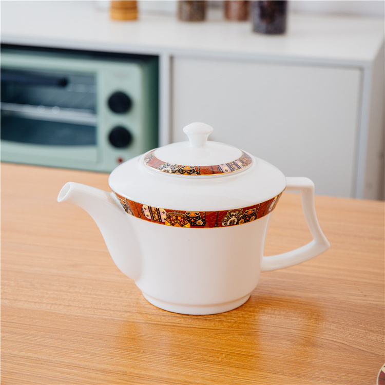 Traditional ethiopian custom logo creative teapot bone china tea and coffee vintage tea pot for hotel