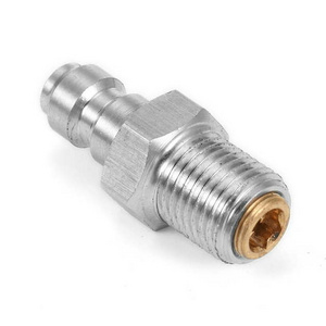 Universal 8mm Quick-Disconnect Plug Adapter 1/8" BSPP Male Thread Stainless Steel Fittings with valve