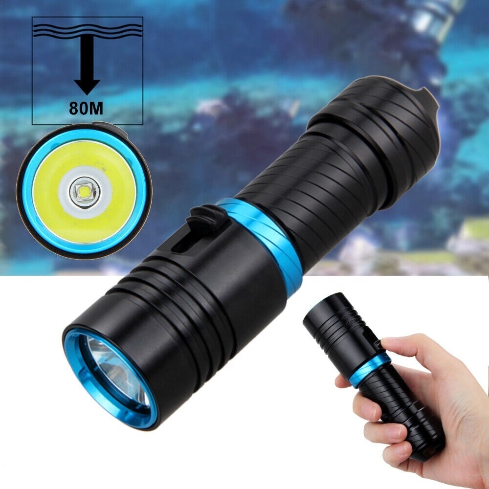 Hxj DX1 IP68 XM-L2 12w Professional Diving Flashlight 100M Deep Diver Torch High power Submersible Flashlight Outdoor Torch Led