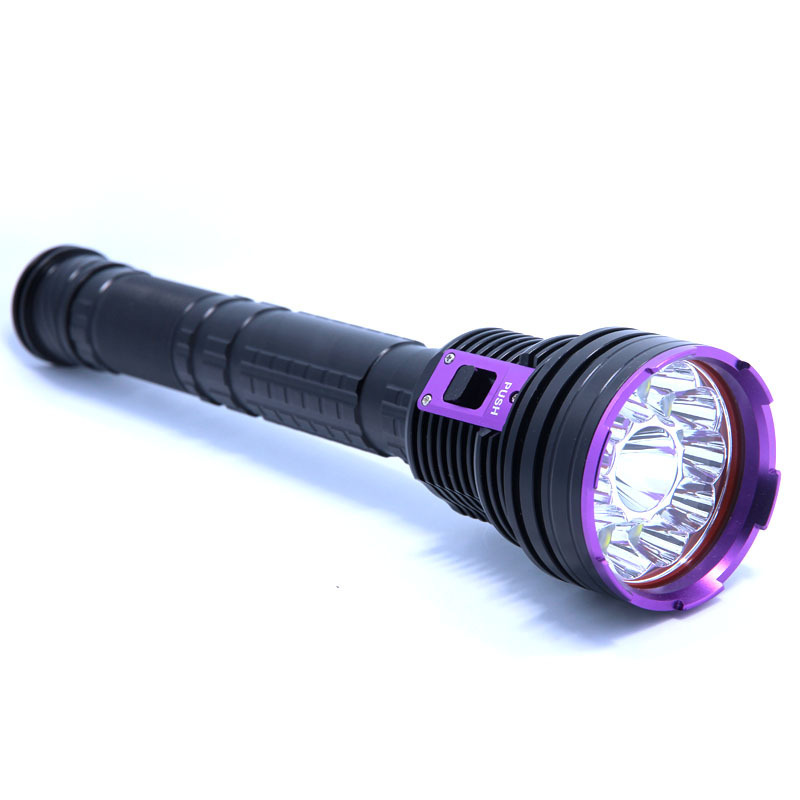 3xXHP70.2 LED Diving Flashlight Yellow Light Underwater Scuba Diving Video Light with 26650 Battery Charging