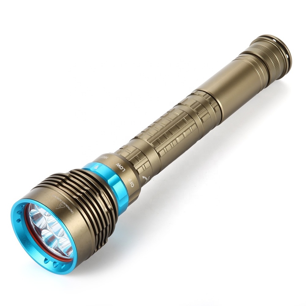 HXJ Diving Flashlight DX7 IP68 L2-3000 LM High Power LED Aquatic Flashlight Night Powerful Flashlight