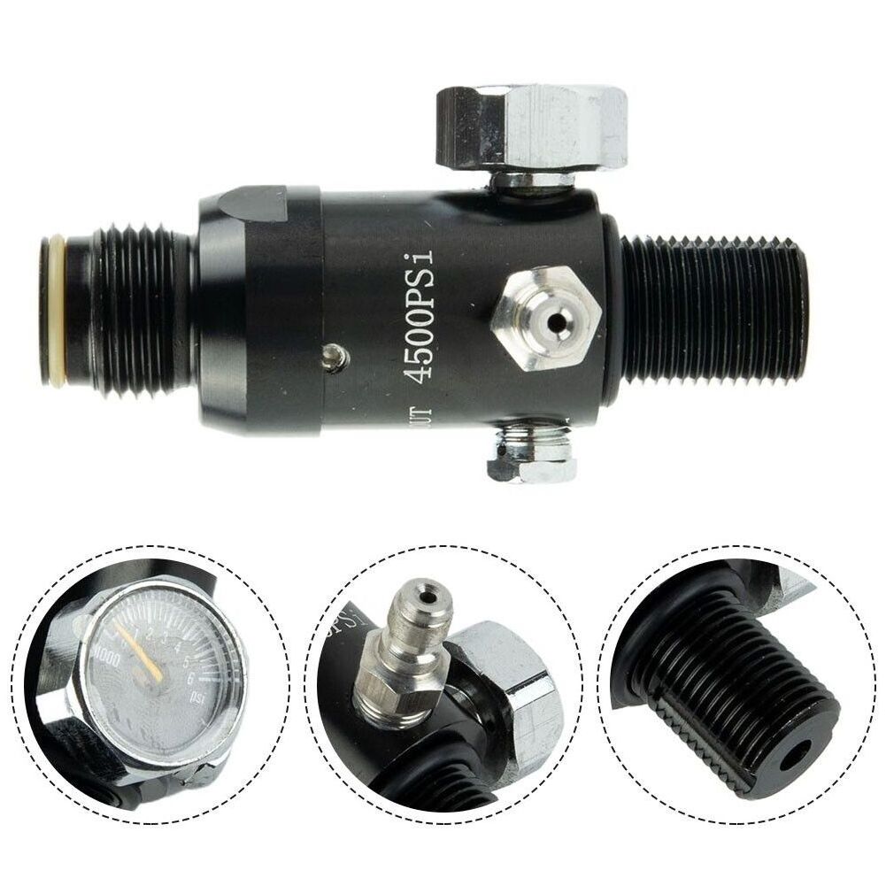 Paintball Air-Tank Regulator with Valve Gauge PCP HPA Tank Reducing Valve HPA Cylinder Pressure Relief Valve