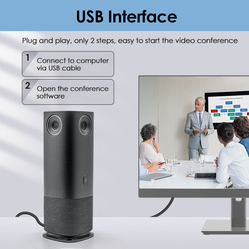 360 degrees Ultra HD 4K Panoramic Video Conference Camera All-in-One Camera