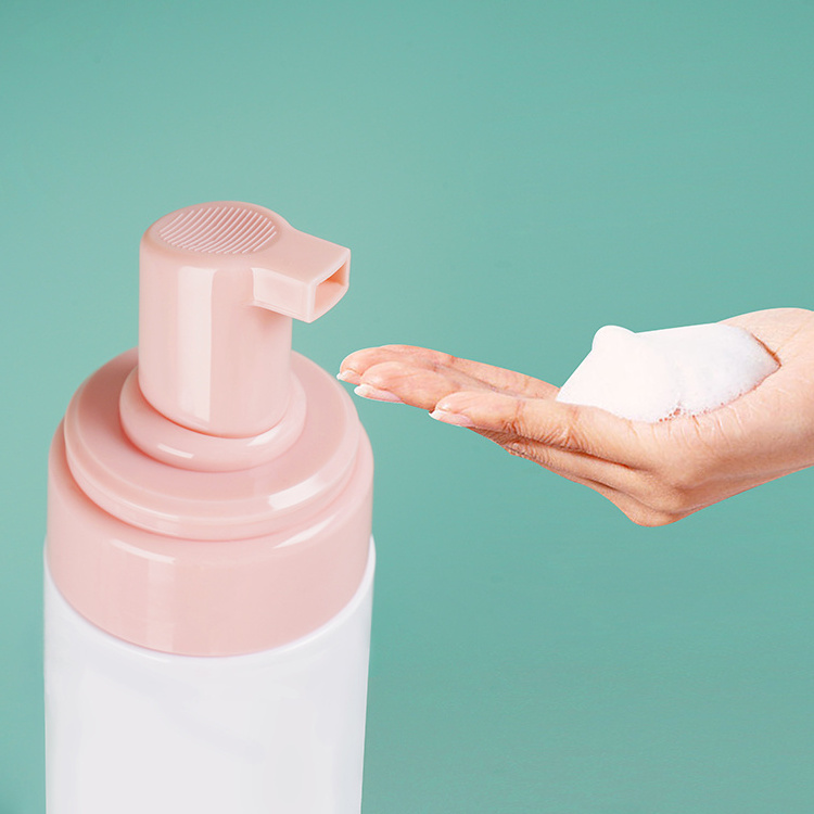 Empty Plastic Foam Soap Pump Bottle 50ml 60ml 100ml 150ml 200ml Clear Pink Frosted Pet Facial Cleanser Mousse Foam Pump Bottle