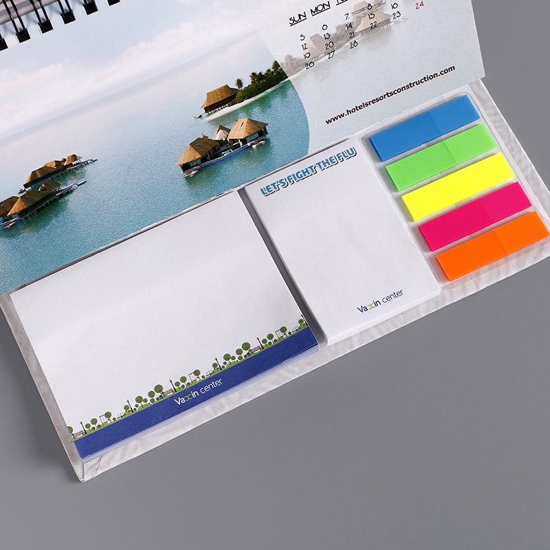 Factory Custom Printing Desk Pad Calendar Planner Notes  Table Calendar 2023 Full Coloring Desktop Calendar with Sticky Notes