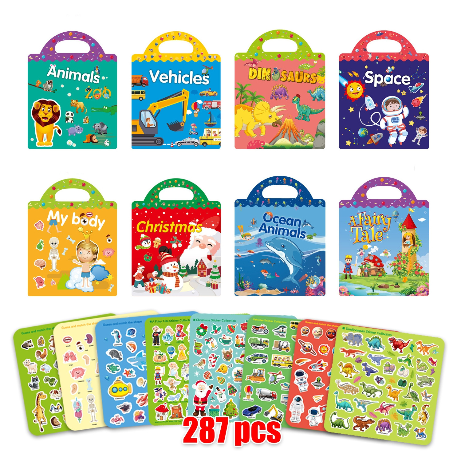 High quality book paper printing kids coloring journaling rewards children happy planner reusable custom sticker book