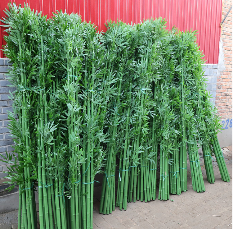 Foundry Synthetic  Pvc bamboo poles artificial bamboo plants tree with artificial bamboo leaves