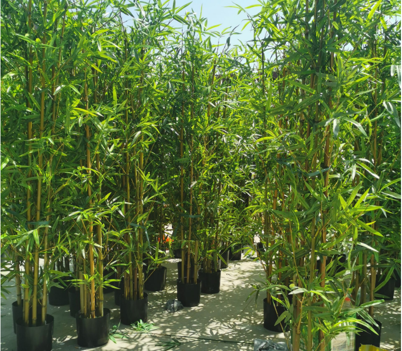 Foundry Synthetic  Pvc bamboo poles artificial bamboo plants tree with artificial bamboo leaves