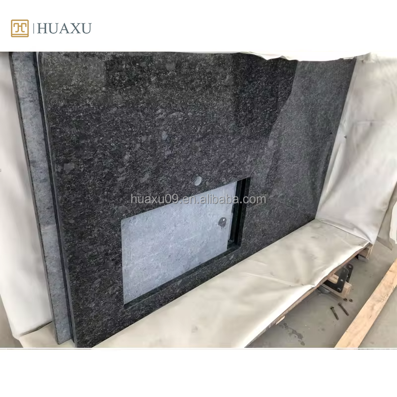 Huaxu Factory's Modern Grey Granite Vanity Tops Double Counter Top for Bathroom for Villa Table Hotel Countertop