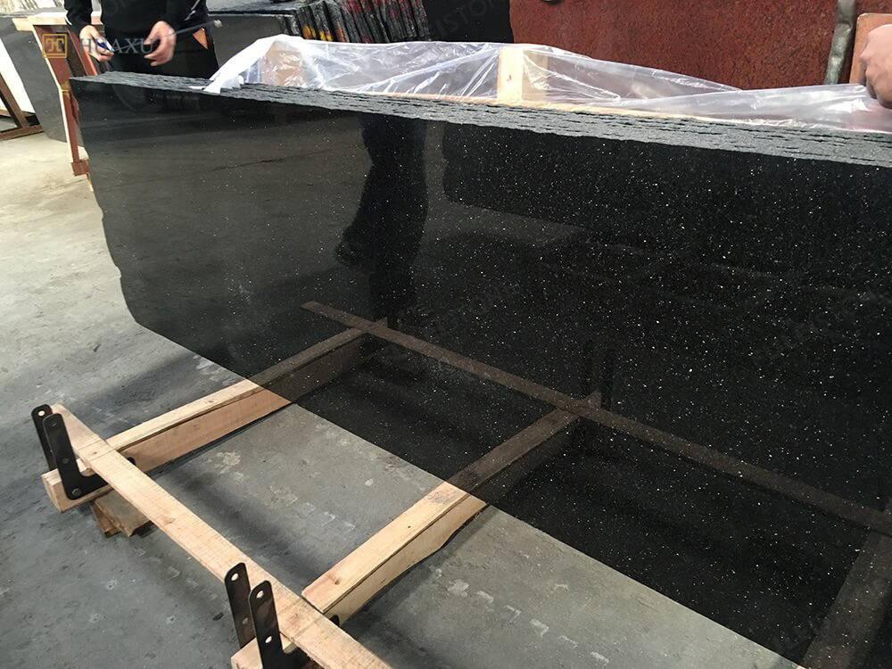 Huaxu Factory Wholesale Cheap Price Galaxy Absolute Black Granite Countertop